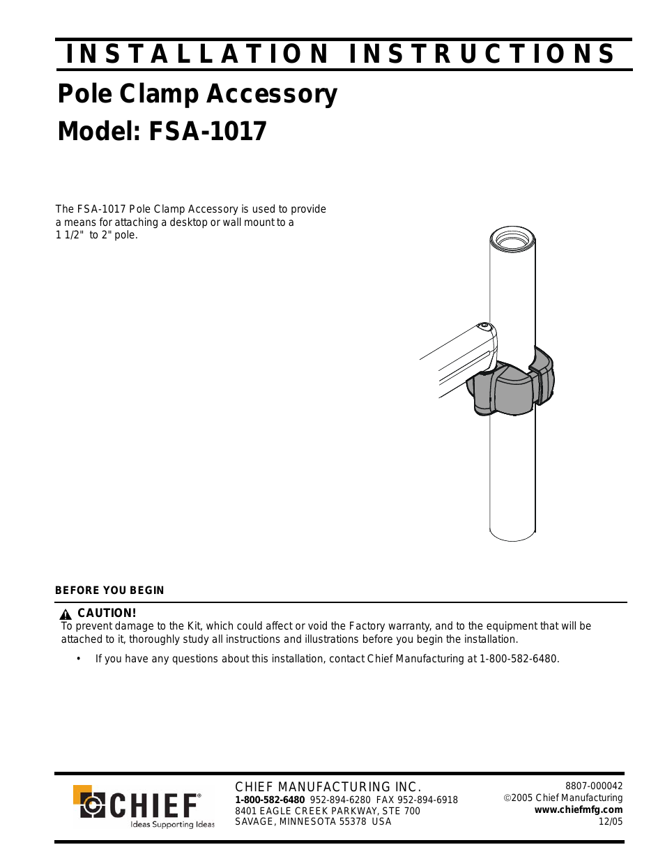 Pole Clamp Accessory FSA-1017