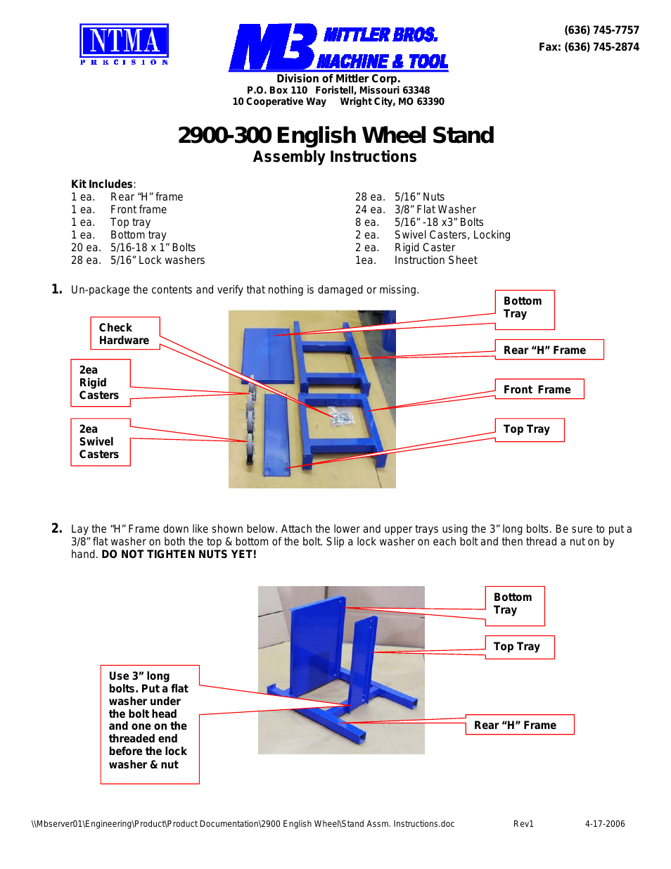 2900-300 English Wheel Stand