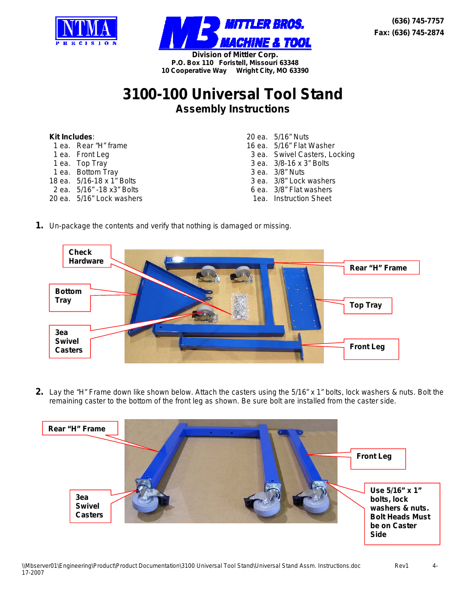 3100-100 Universal Tool Stand