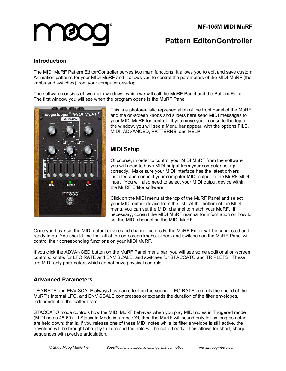MF-105M MIDI MuRF (Pattern Editor Manual)