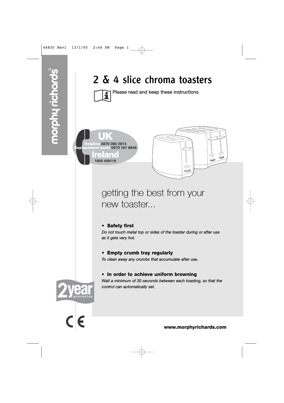 2 & 4 slice chroma toasters