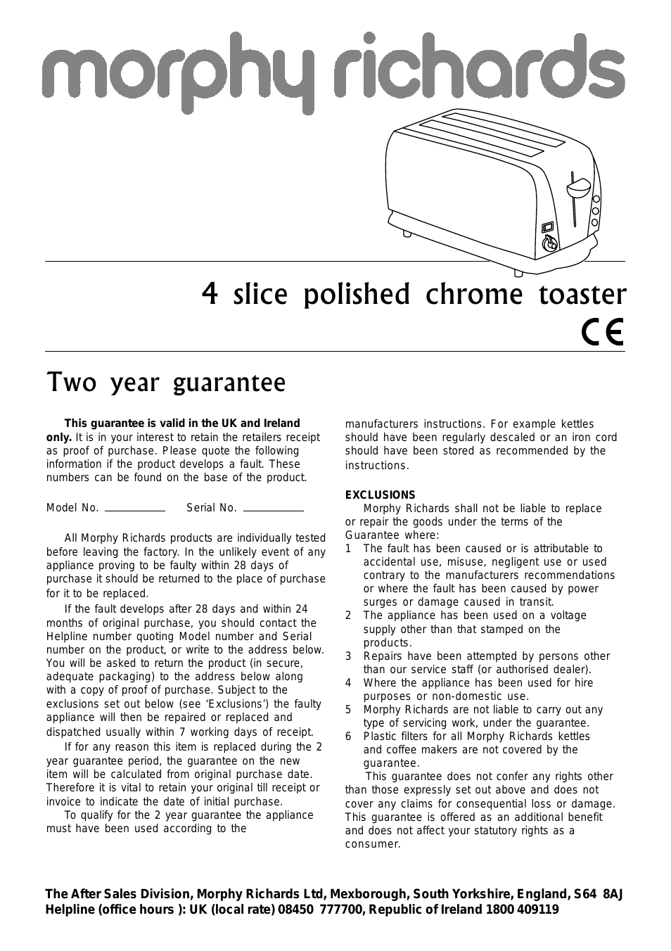 4 slice polished chrome toaster