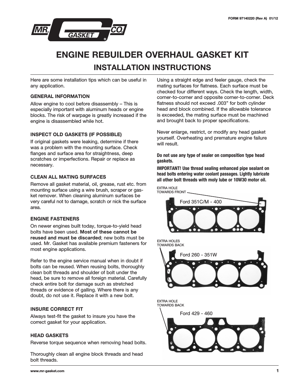 All Engine Builder Gaskets