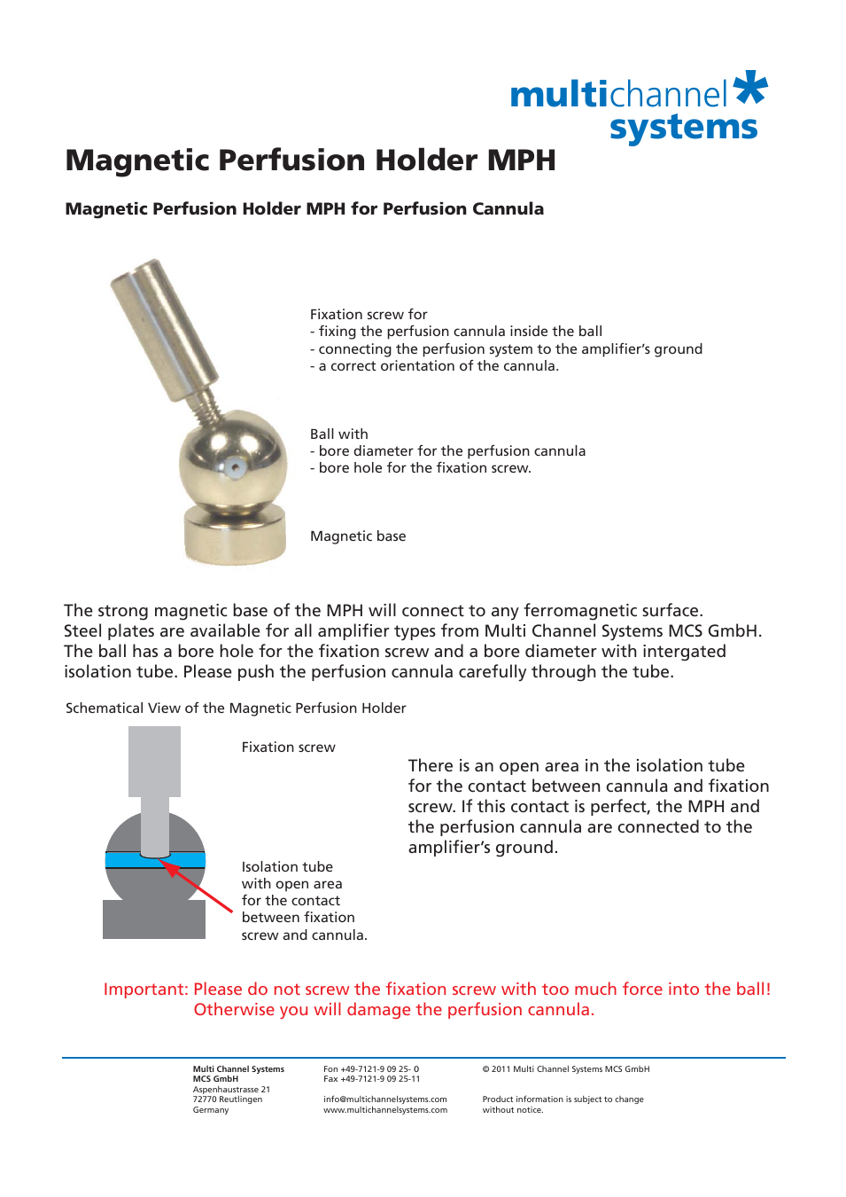 Magnetic Perfusion Holder MPH