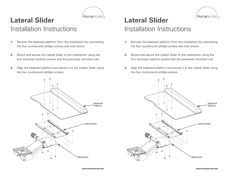 Lateral Slider Installation