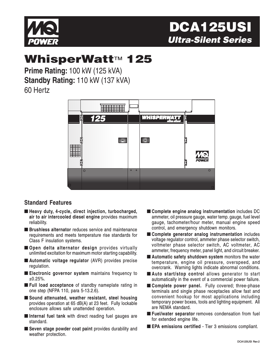 Ultra-Silent Series WhisperWattTM DCA125USI