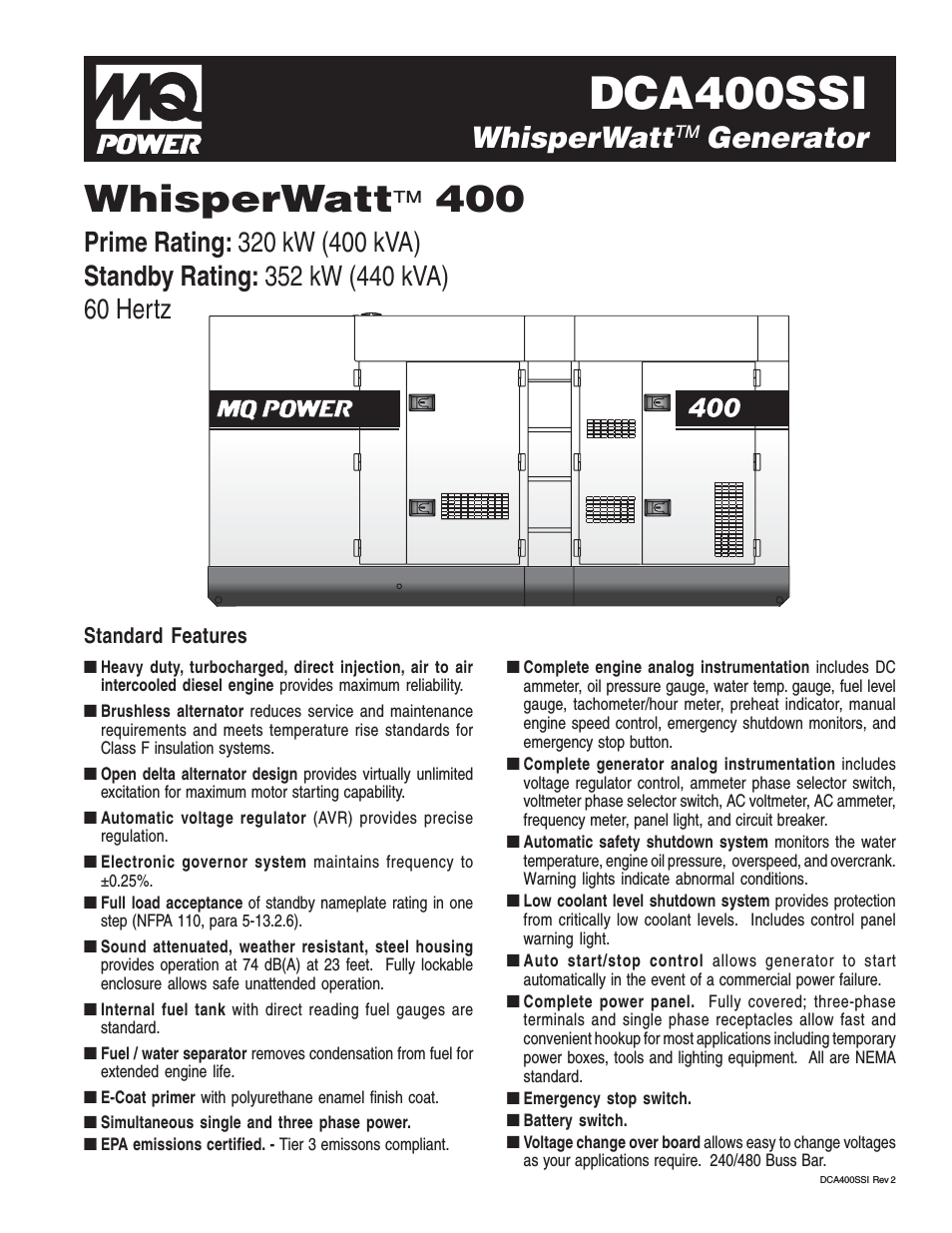 WhisperWatt(TM) 400 DCA400SSI