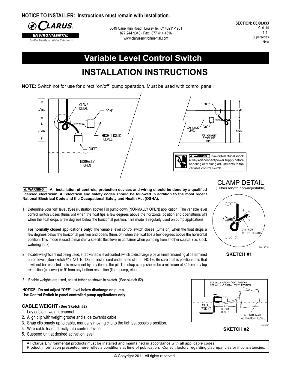 Variable Level Control Switch