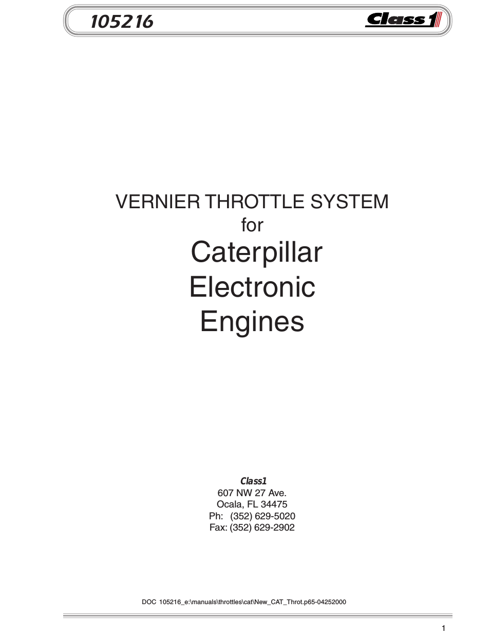 Vernier Throttle for CAT- new