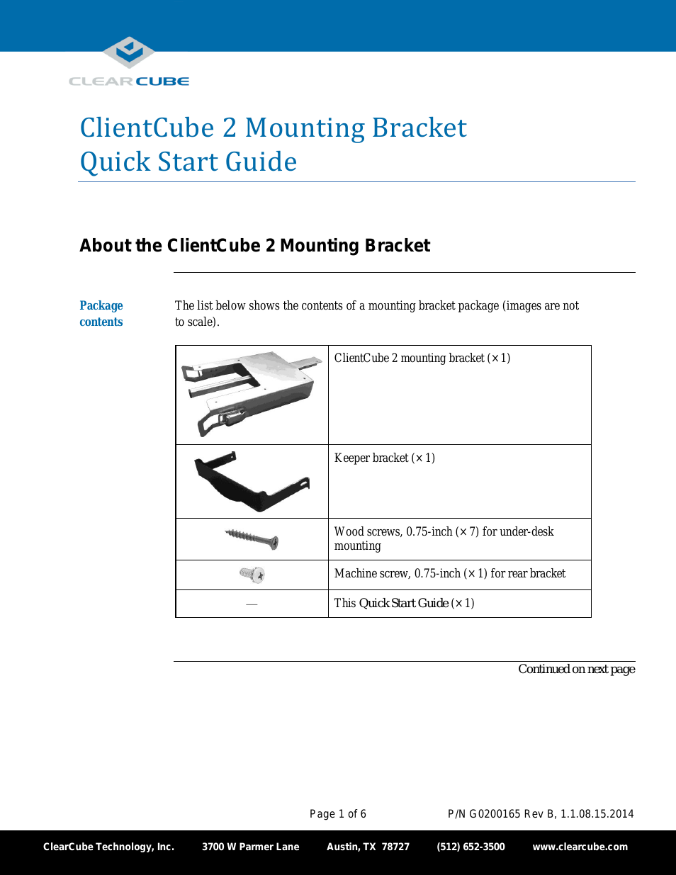 ClientCube 2 Mounting Bracket