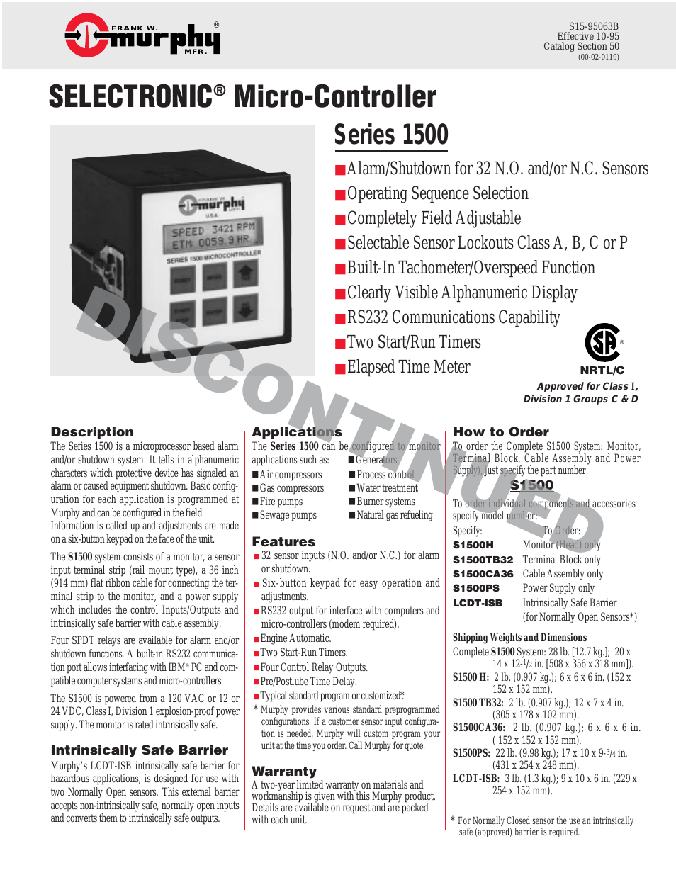 Selectronic Micro-Controller Series 1500