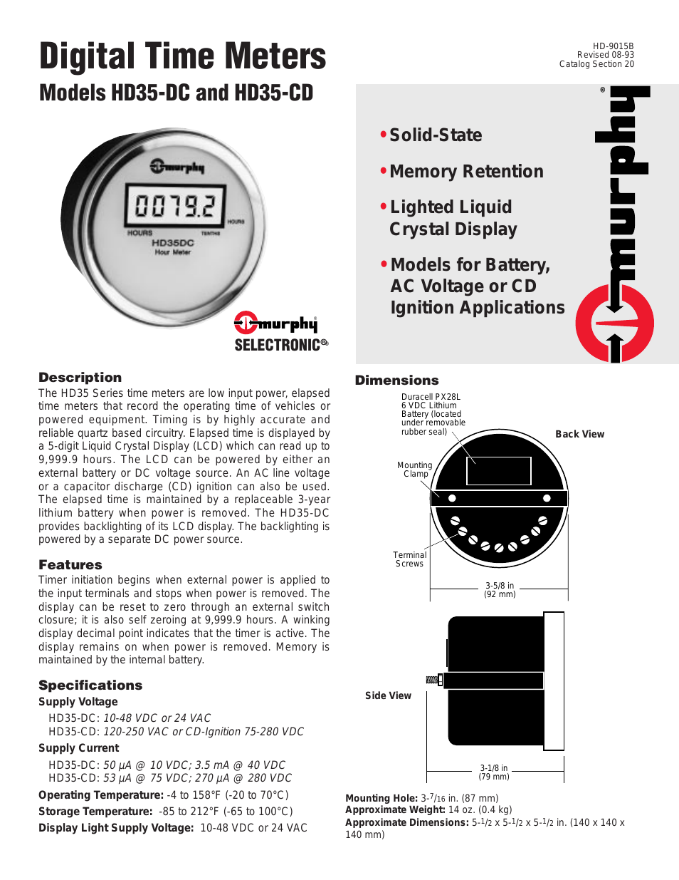 Digital Time Meters HD35-CD