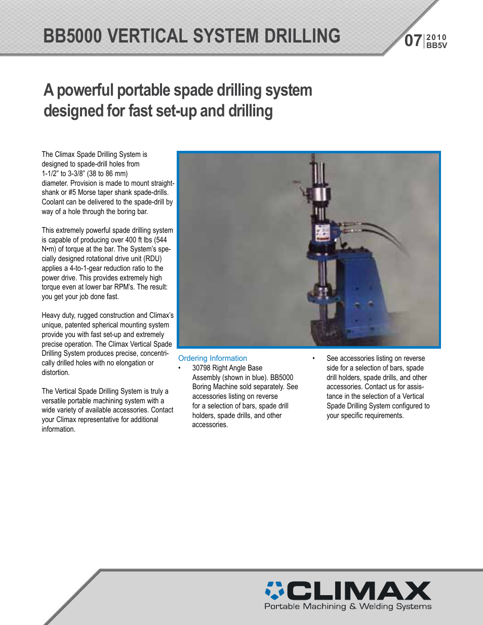 BB5000 Vertical Spade Drilling Accessory