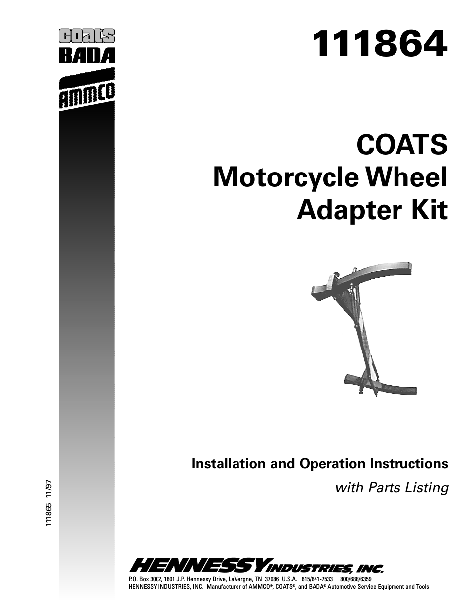 Kit 8111864 Motorcycle Wheel Adapter