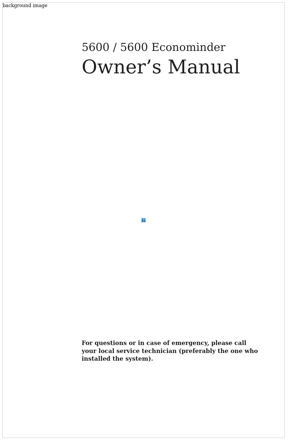 5600 Econominder Owners Manual