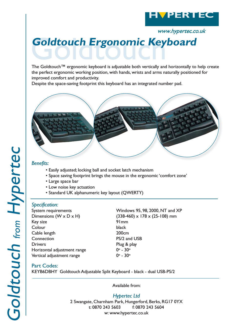 Goldtouch Ergonomic Keyboard KEYB6DBHY