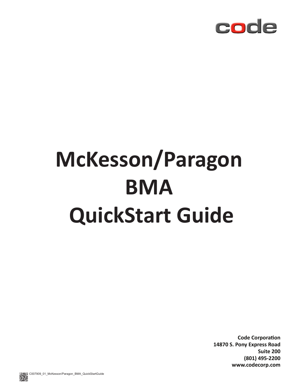 CR1200 McKesson Paragon Quick Start