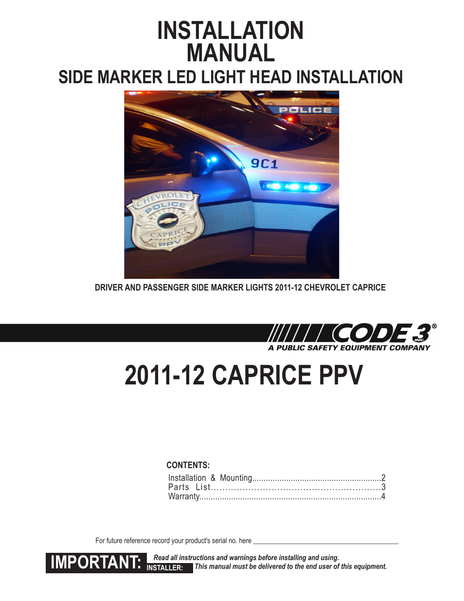 Caprice Side Marker LED light