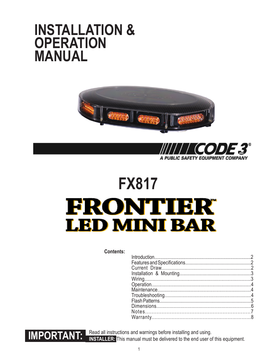 Frontier LED Mini Bar