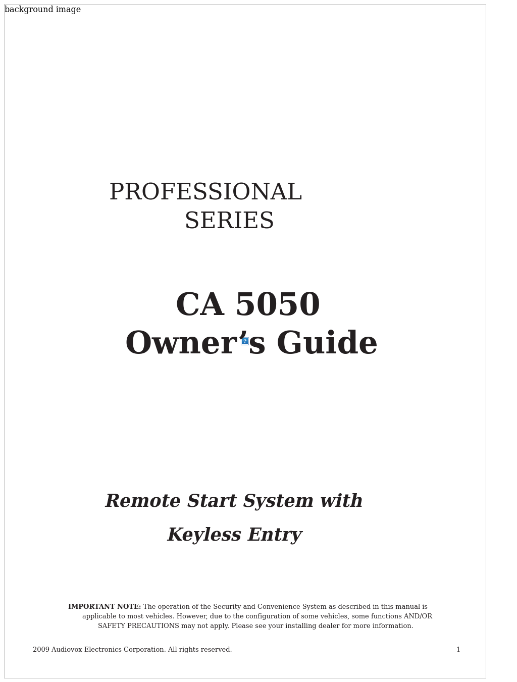 Professional Series CA 5050
