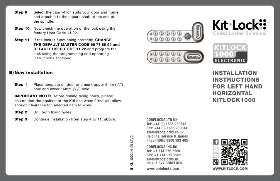 KL1000 KitLock Locker Lock