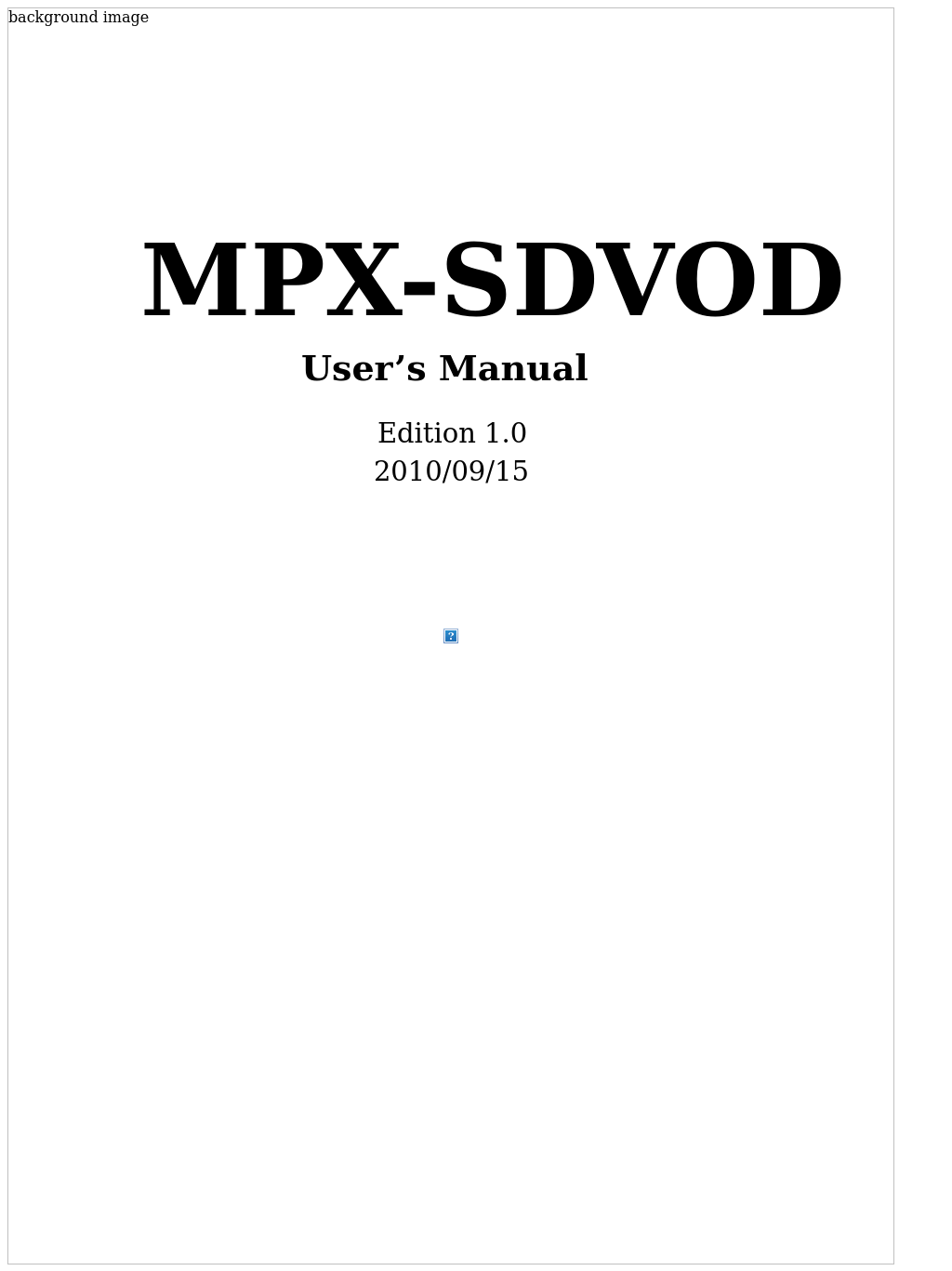 MPX-SDVOD