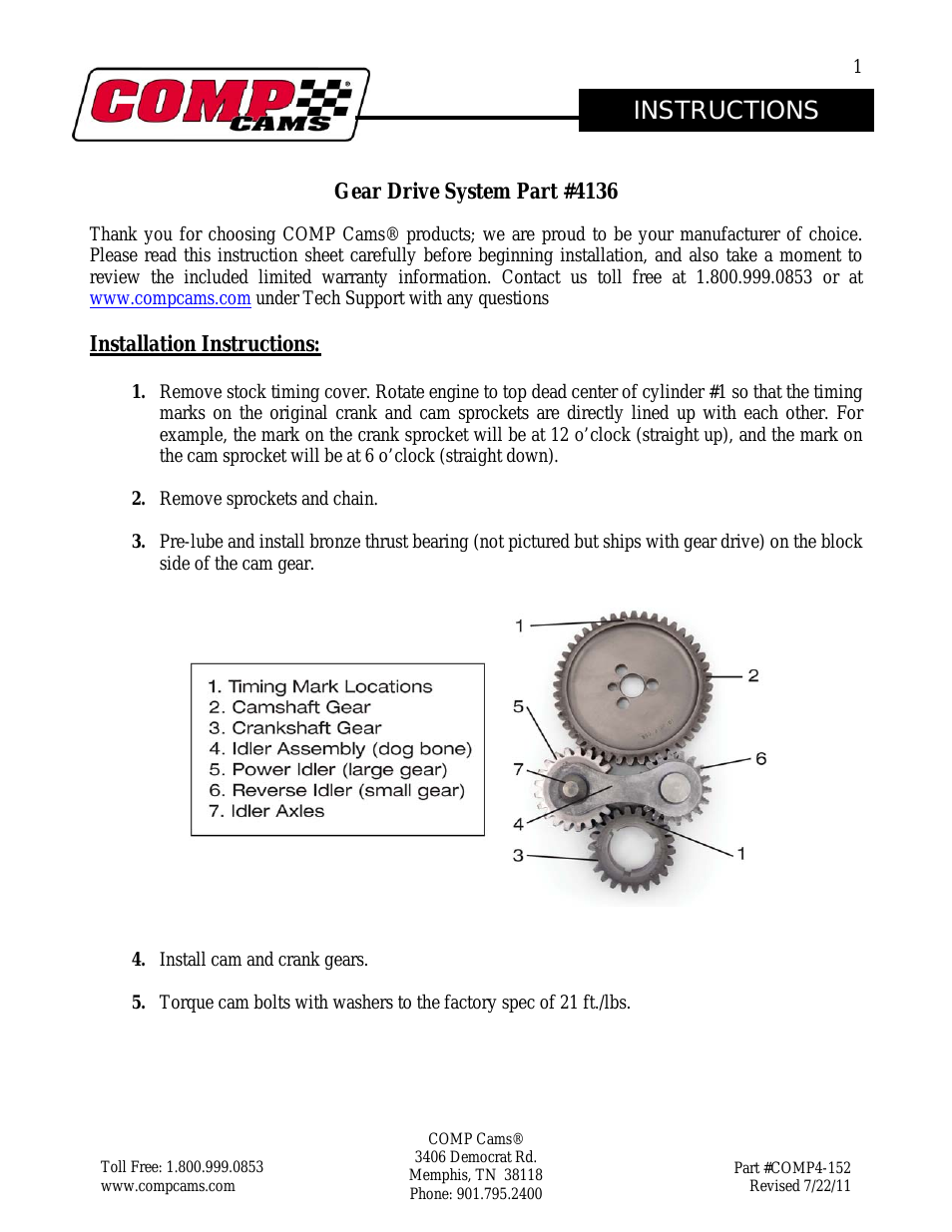 4136 Gear Drive System Part