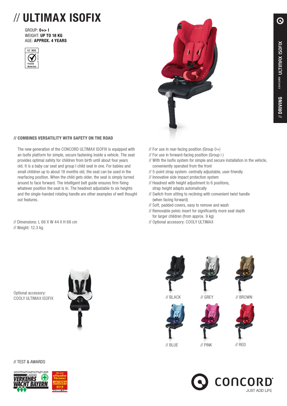 ULTIMAX ISOFIX PRODUCT INFORMATION