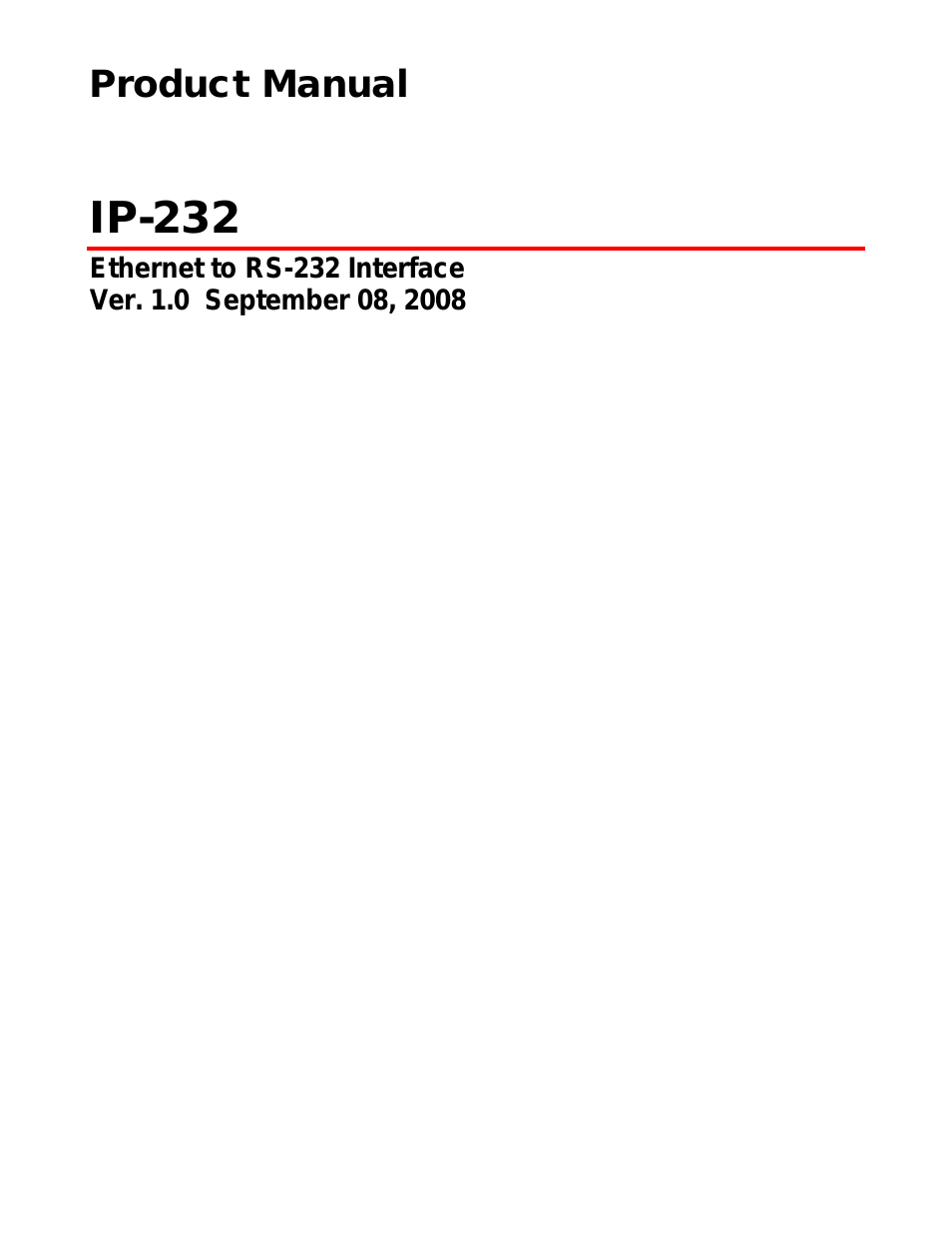 IP-232 Ethernet to RS-232 Interface