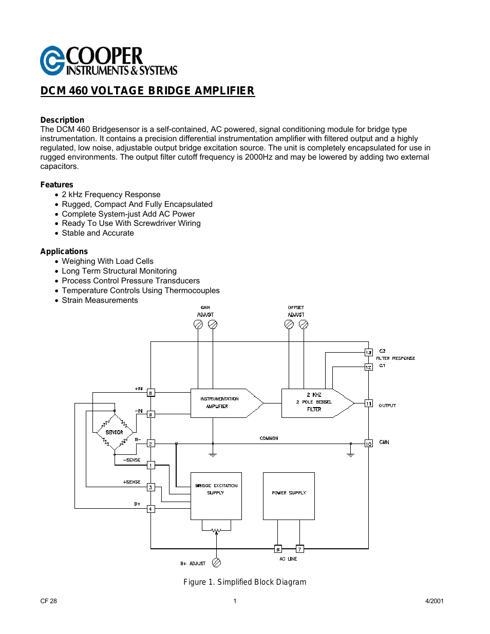 DCM 460 Voltage Bridge Amplifier