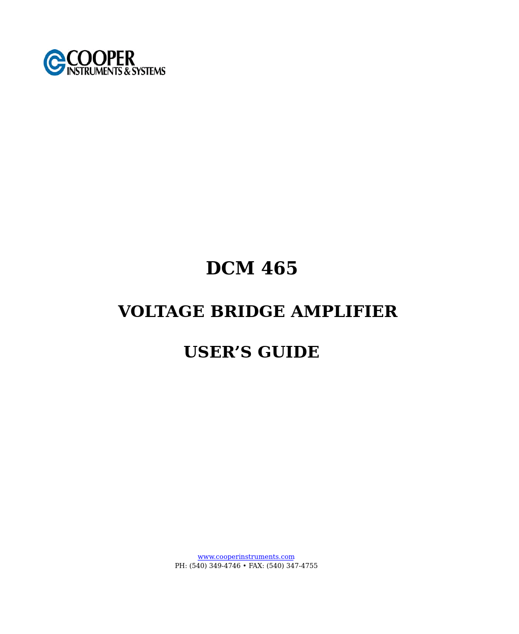 DCM 465 Voltage Bridge Amplifier