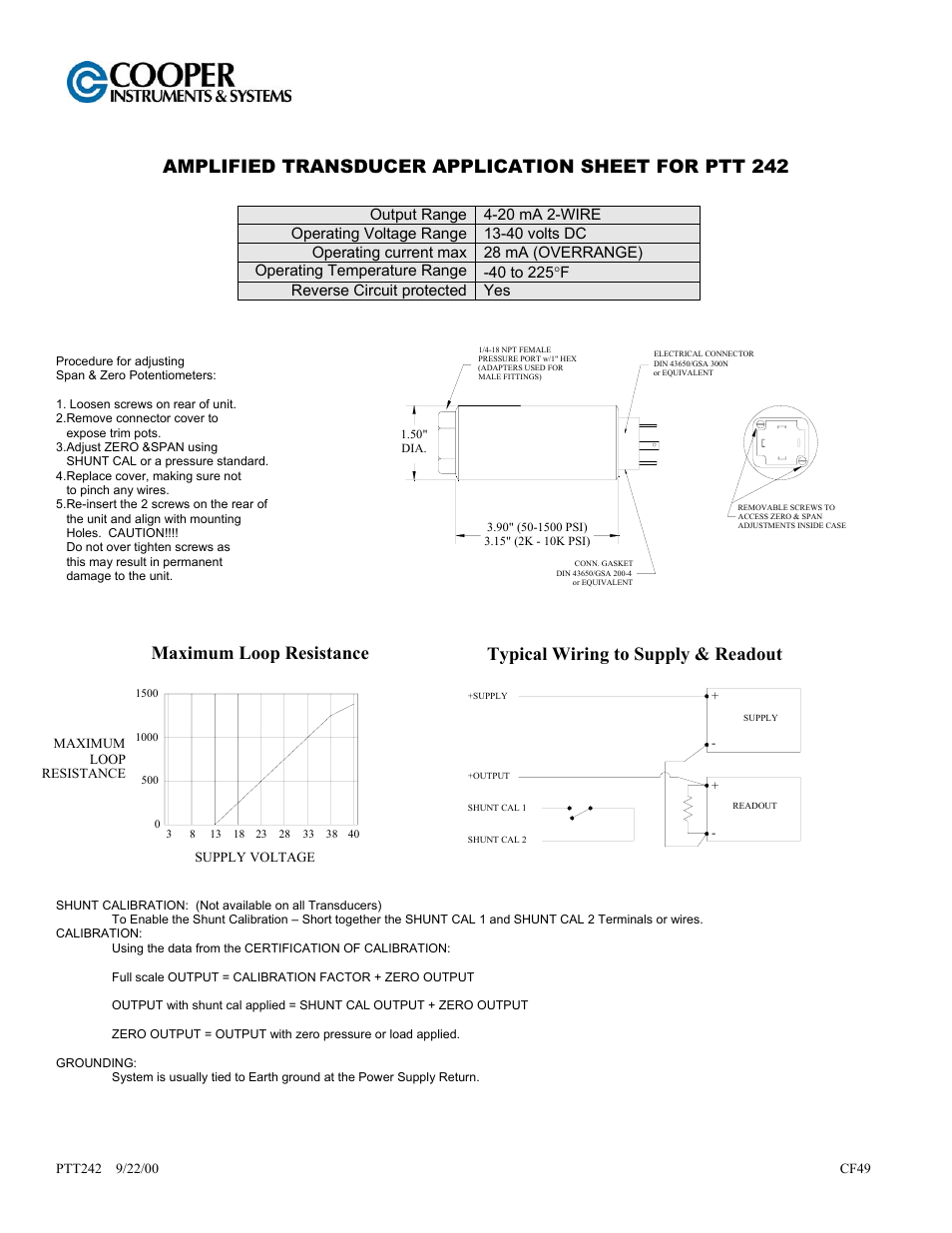 PTT 242 Gage/Absolute Pressure Transmitter