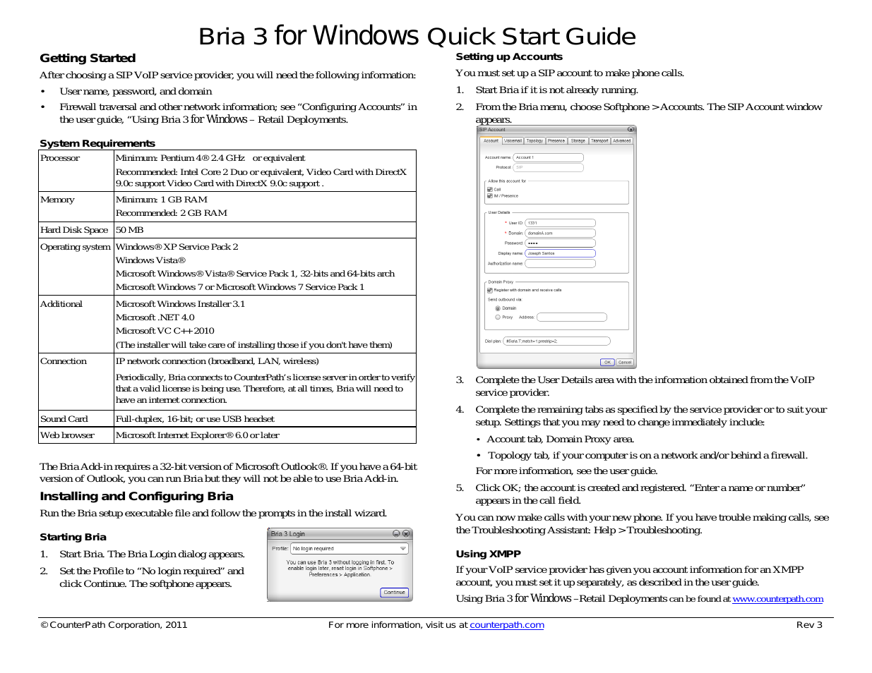 Bria 3.2 for Windows Quick Start Guide