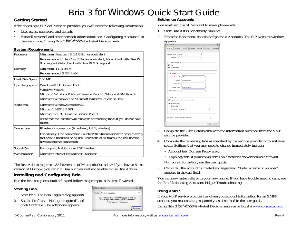Bria 3.4 for Windows Quick Start Guide