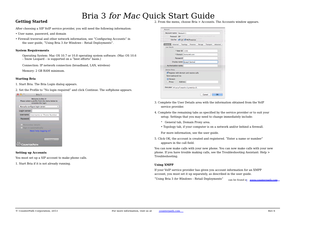 Bria 3.5 for Mac Quick Start Guide