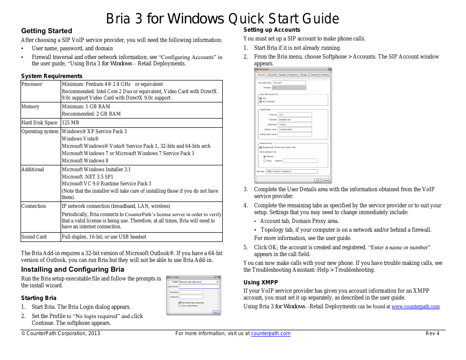 Bria 3.5 for Windows Quick Start Guide