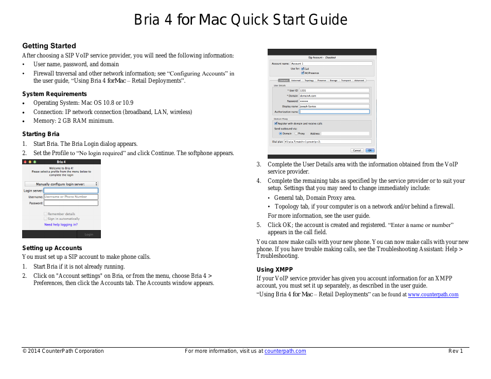 Bria 4 Mac Quick Start Guide