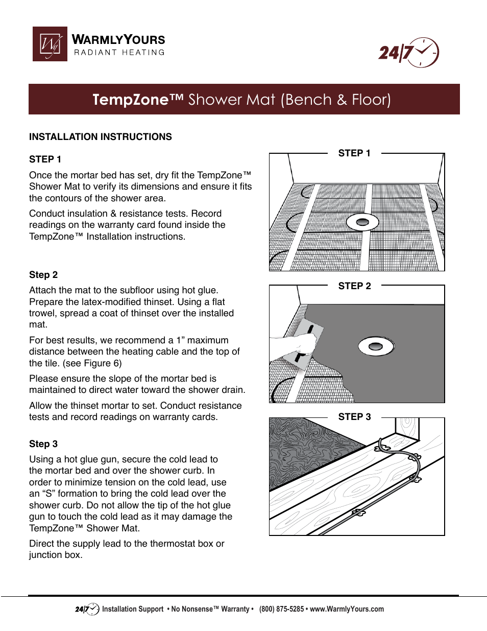 TempZone Shower Mat (Bench & Floor)