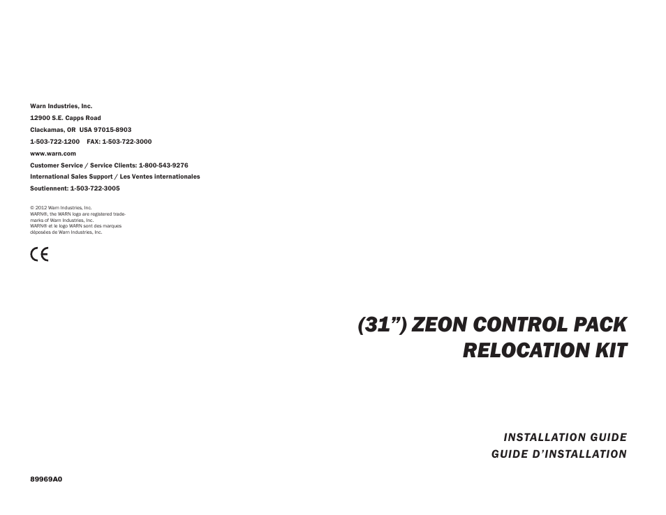 ZEON CONTROL PACK RELOCATION KIT 31