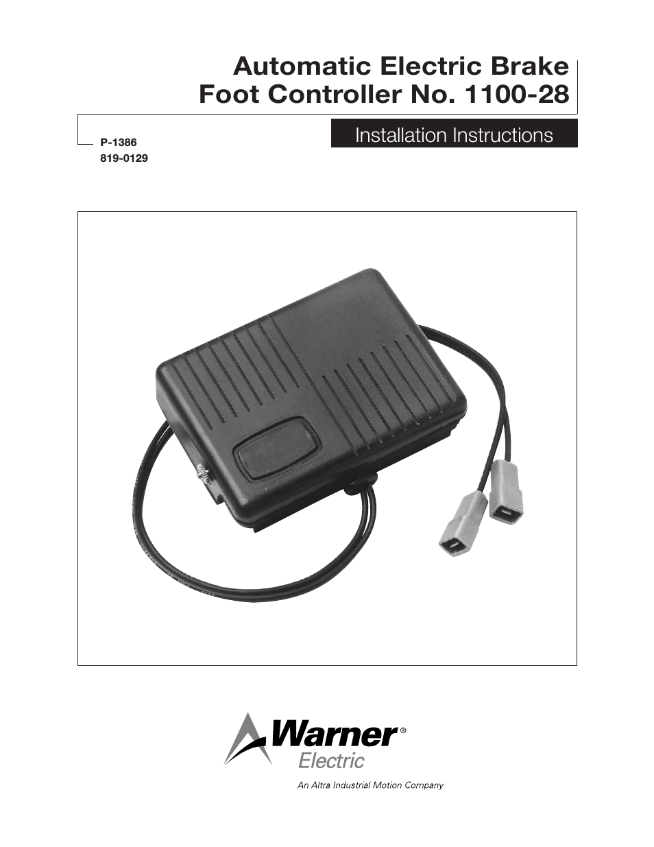 1100-28 Automatic Electric Brake Foot Controller