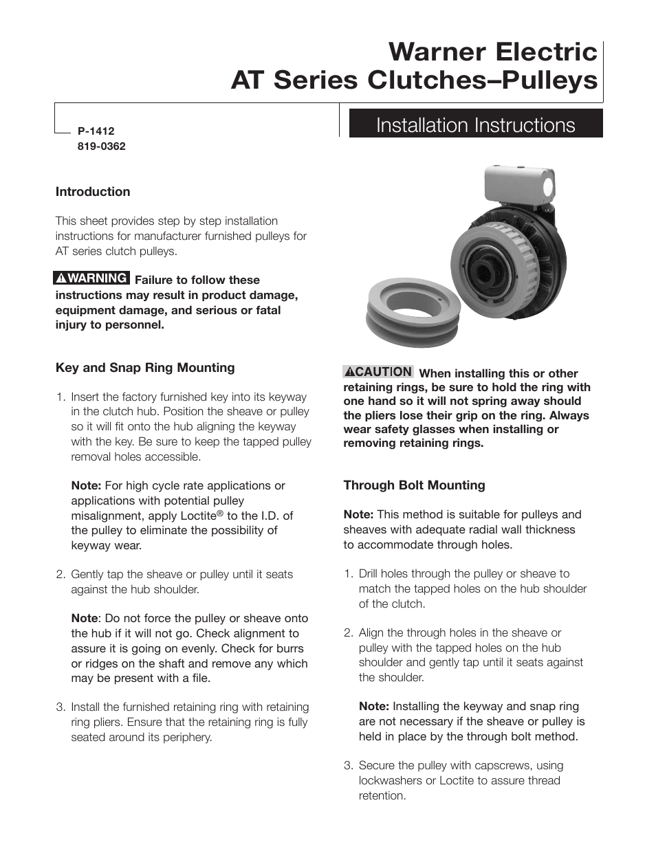AT Series Clutches–Pulleys
