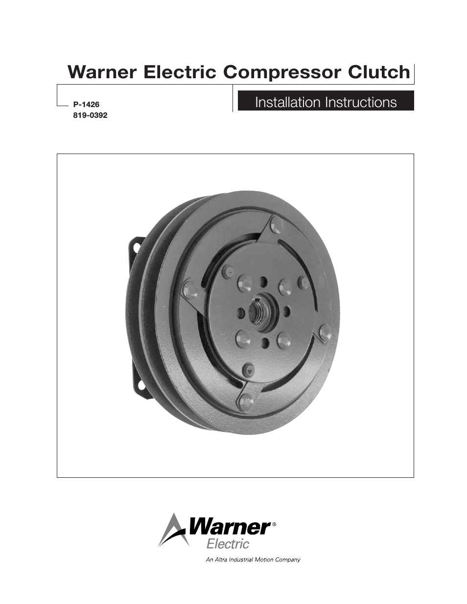 Electric Compressor Clutch Installation