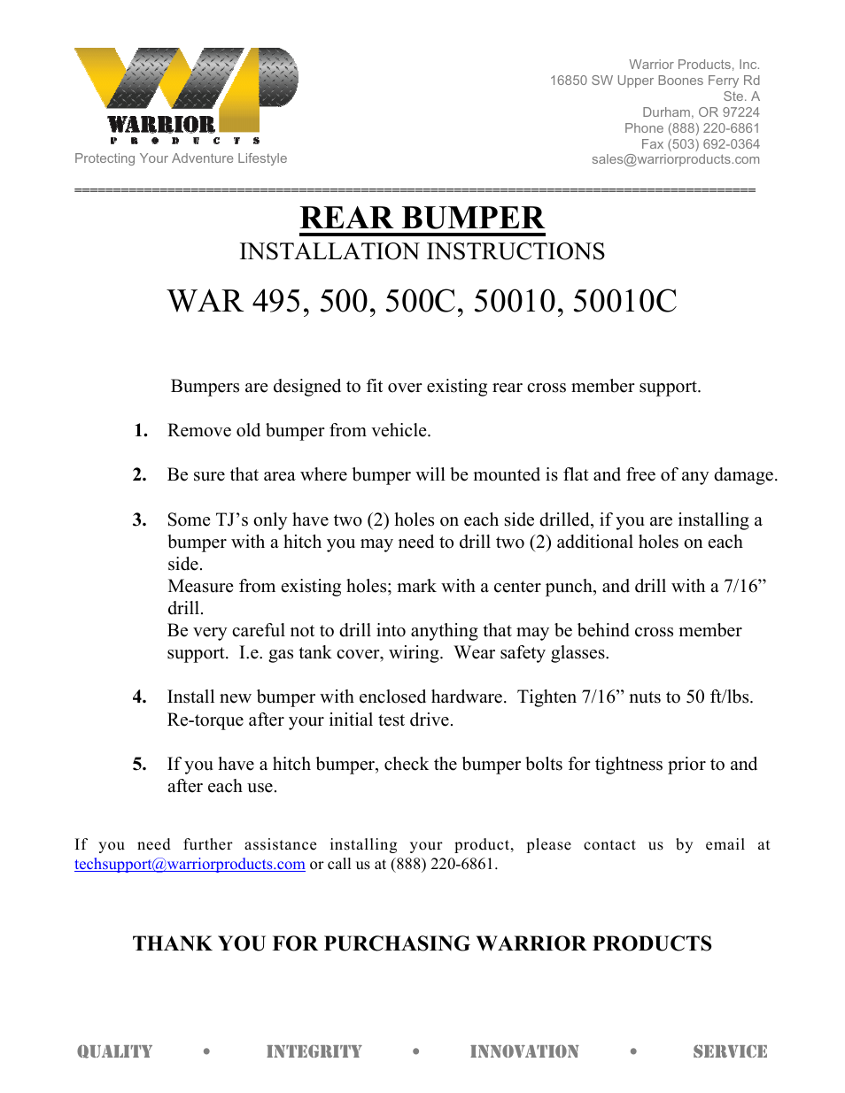 50010C REAR BUMPER (1997 – 2006 Jeep TJ Wrangler)