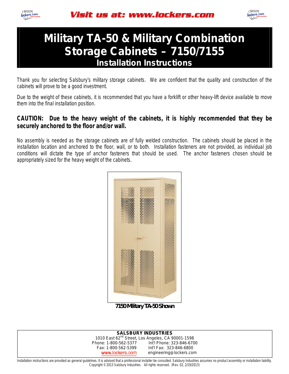 7150 Military TA-50 Storage Cabinets