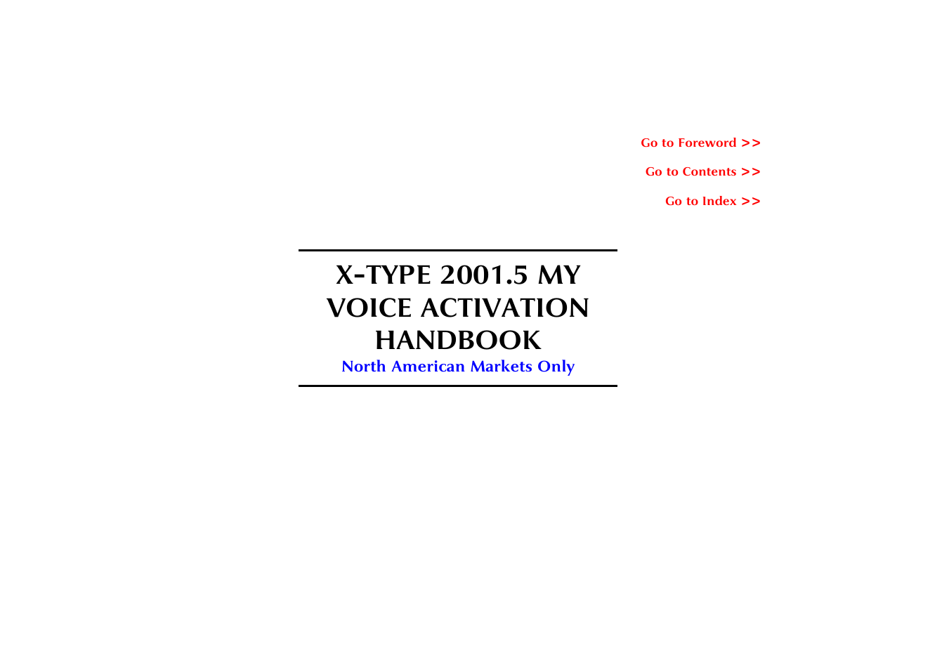 VOICE ACTIVATION X-TYPE 2001.5