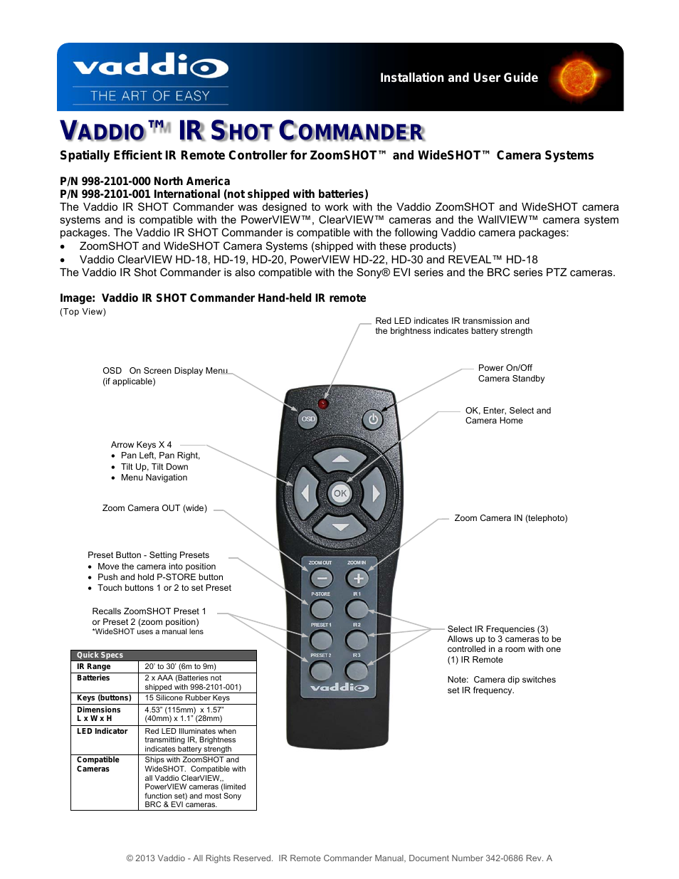 IR SHOT Commander Remote
