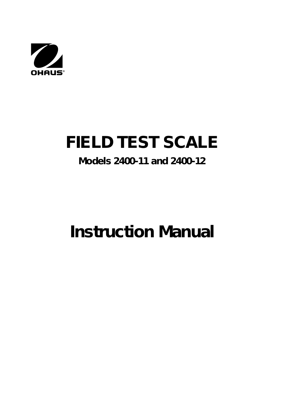 2400-12 FIELD TEST MECHANICAL SCALES Manual
