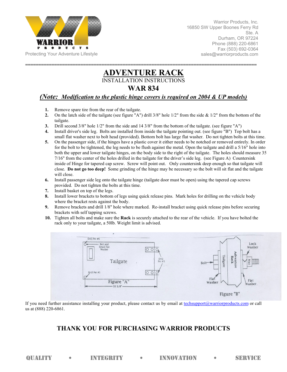 834 ADVENTURE RACK (1997 – 2006 Jeep TJ Wrangler)