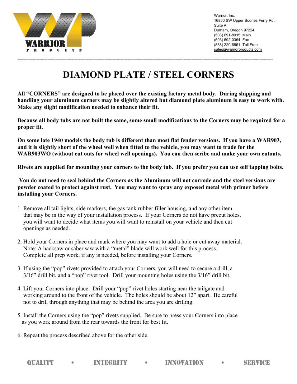DIAMOND PLATE _ STEEL CORNERS (1986 – 1992 Suzuki Samurai)