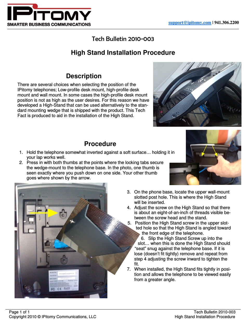 IP550 High Stand Installation Guide